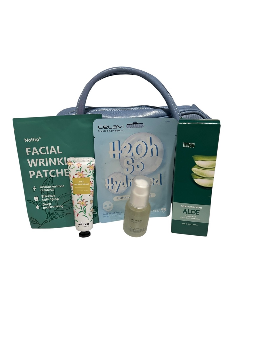 K-Beauty Skincare & Self Care Lot + Estee Lauder Cosmetic Bag - 6 Pc